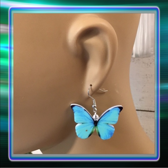 Acrylic Butterfly Earrings - Picture 2 of 8